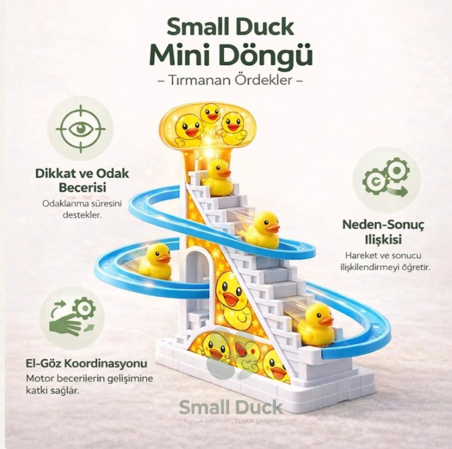 Prime Duck Müzikli ve Işıklı Tırmanan Ördekler Merdiven Yarış Seti🦆✨