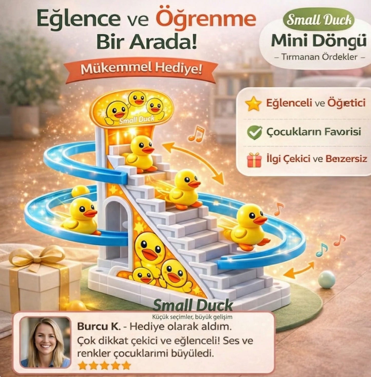 Prime Duck Müzikli ve Işıklı Tırmanan Ördekler Merdiven Yarış Seti🦆✨